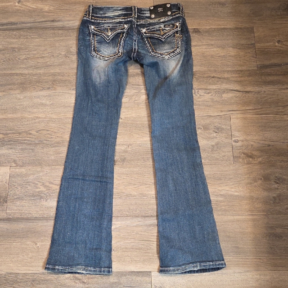Miss Me Boot Cut Jeans - Distressed Blue